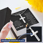 Prayer For Son Stainless Steel Cross Necklace Gift From Mom With Personalization Options