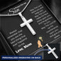 Prayer For Son Stainless Steel Cross Necklace Gift From Mom With Personalization Options