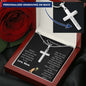Prayer For Son Stainless Steel Cross Necklace Gift From Mom With Personalization Options