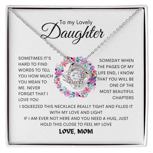 Lovely Daughter Love Knot Necklace From Mom