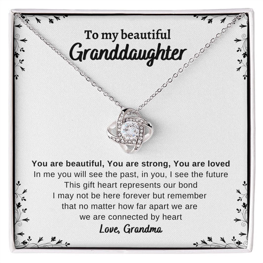 Beautiful Granddaughter Love Knot Necklace From Grandma