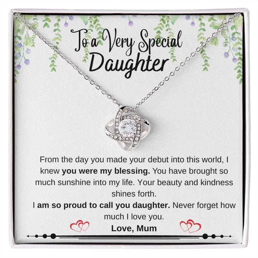 Special Daughter Love Knot Necklace From Mum