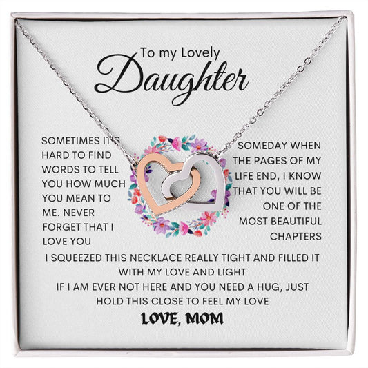 Lovely Daughter Interlocking Hearts Necklace From Mom