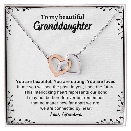 Beautiful Granddaughter 2 toned Interlocking Necklace from Grandma