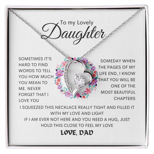 Lovely Daughter Forever Love Necklace with Message Card From Dad
