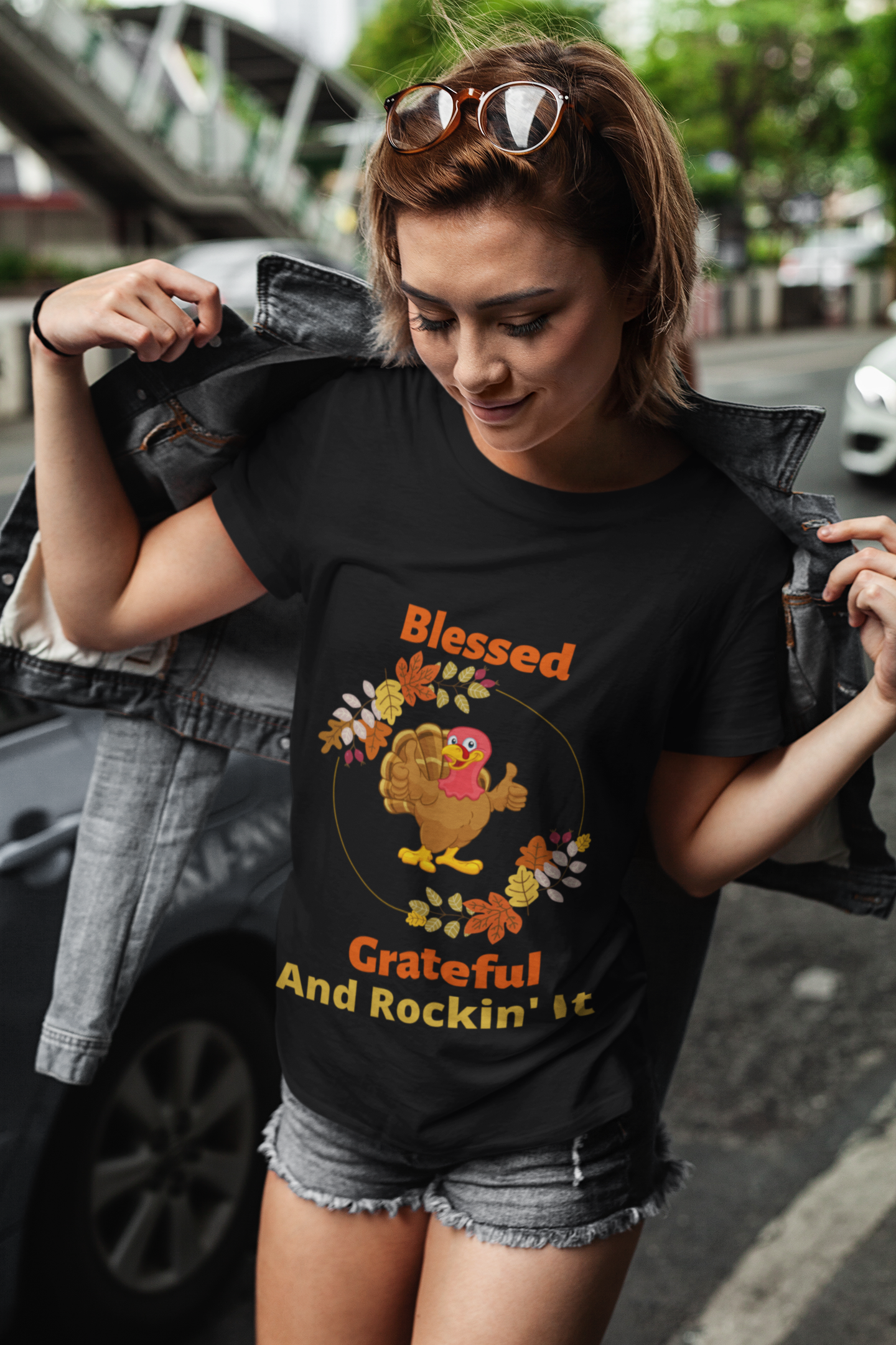 Blessed Grateful and Rockin' It Thanksgiving T-Shirt For Men and Women